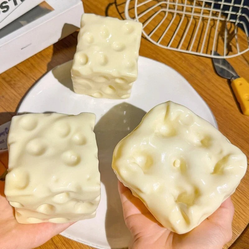 Fidget Cube Original - Taba Squishy Cheese Cube Stress Ball