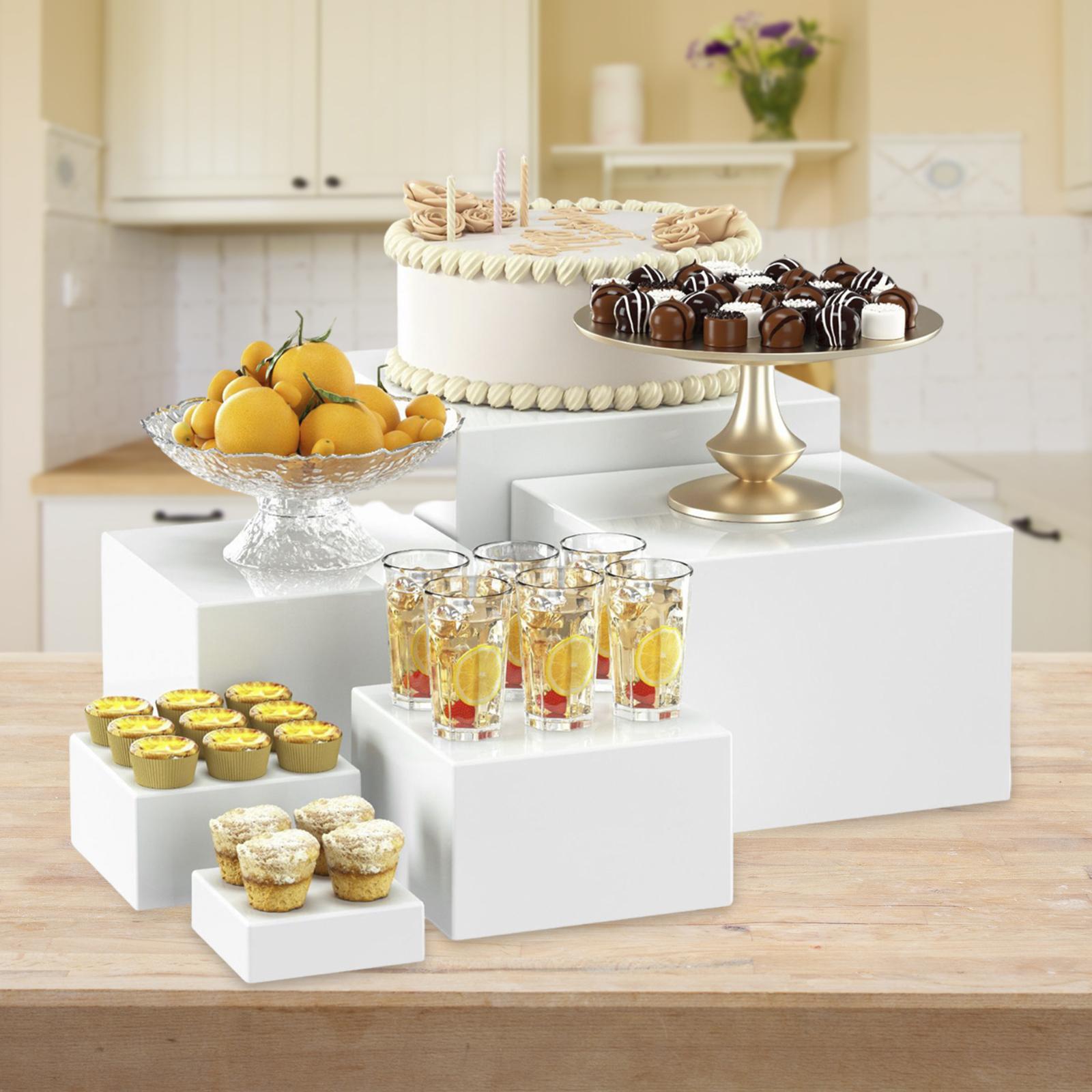 6x Acrylic Buffet Riser Desser - đánh giá và giá Display Risers Set