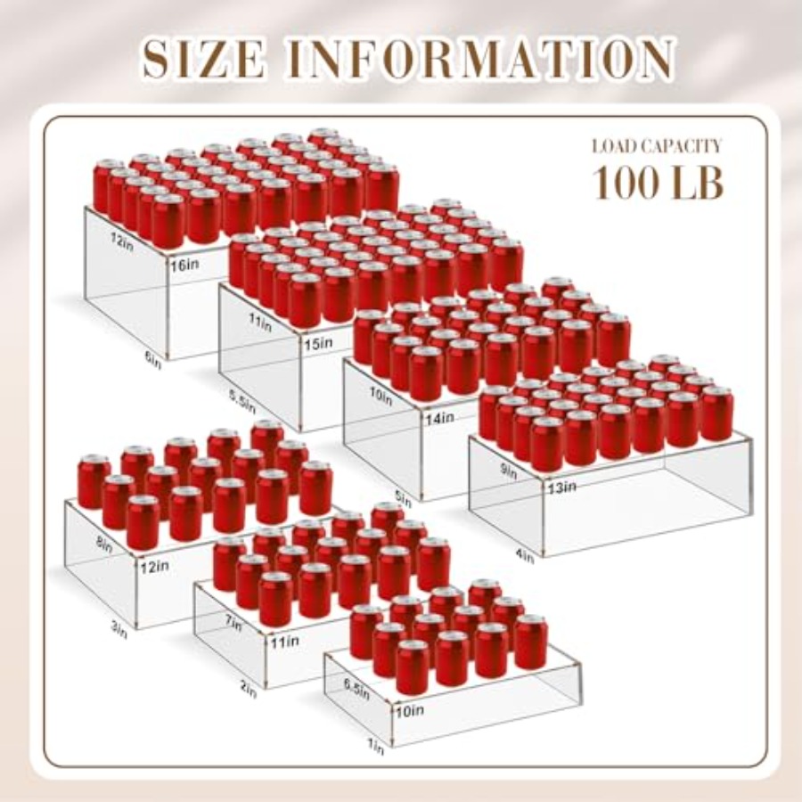 7 Pcs Extra Large Buffet Riser - đánh giá và giá Display Risers Set